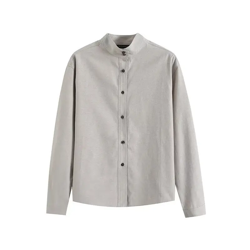 

Fall Winter 2024 Women's Faion Versatile High Quali Ele Commuting Long Sve Stand Collar irt Loose Fit Regular Le...