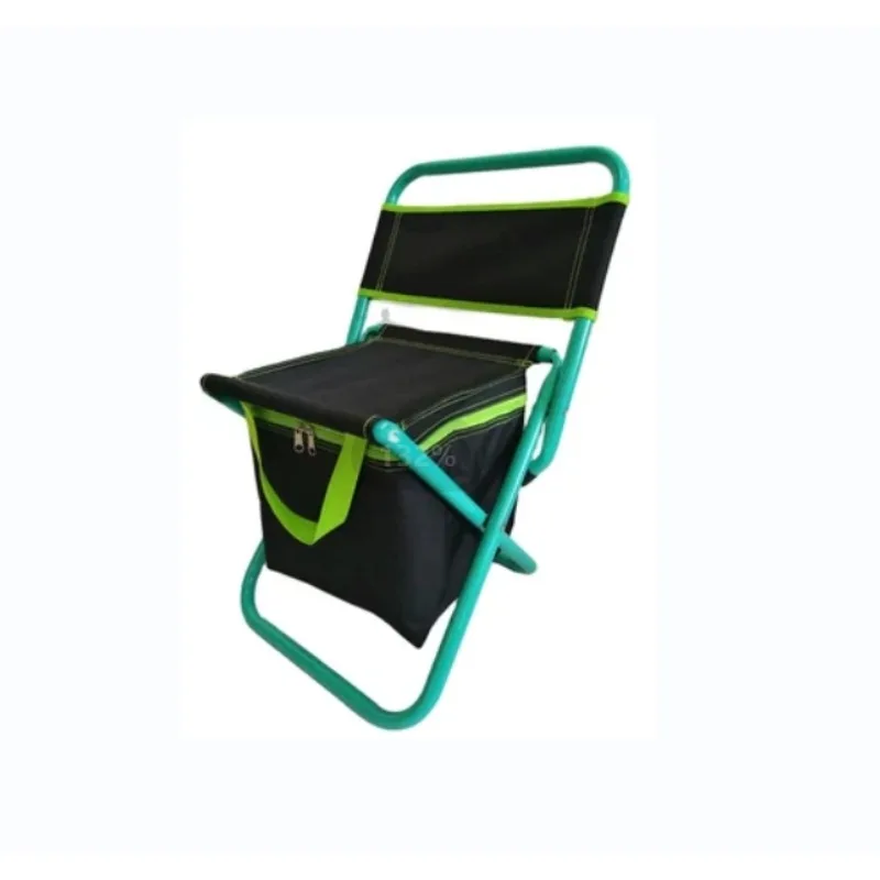 

Outdoor foldable picnic chair with cooler bag and tableware