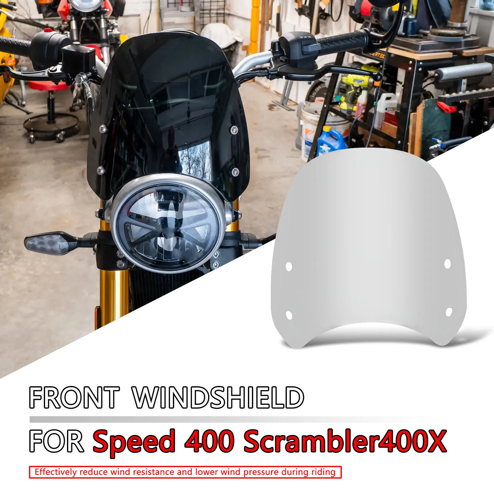 

Для скорости ​ ​ Новое ветровое стекло для мотоциклов 400 Speed400 Scrambler 400X 2024-2025: Ретро-спойлер на лобовое стекло