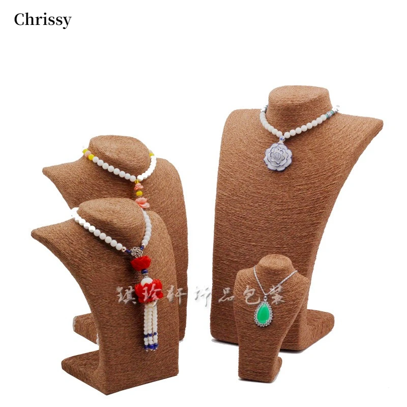 

Mannequin Bust Jewelry Necklace Display Stand Colorful Pendant Holder Jewelry Packing Store Exhibit Beads Organizer Storage