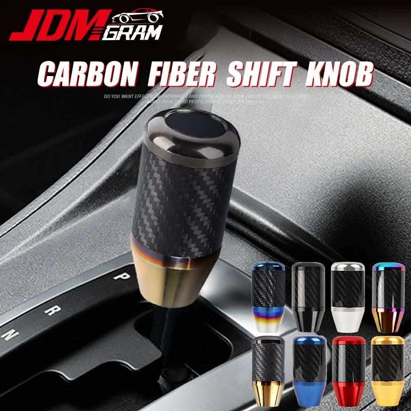 Carbon Fiber Car Gear Shift Knob Universal Automatic Manual Transmission Stick Shifter Lever Handle Auto Interior Accessories