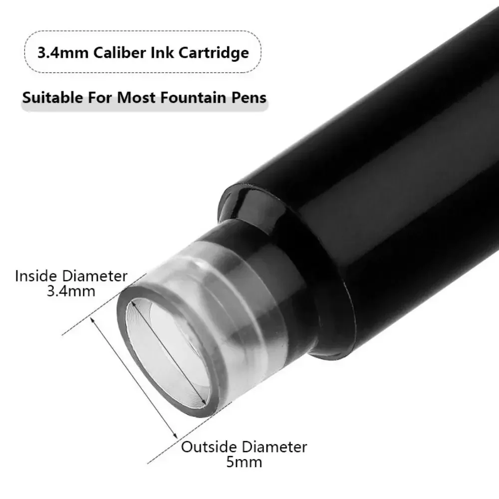 10 Pz/set Semplice Cartuccia D'inchiostro Calibro 3.4mm Blu/Rosso/Nero Design Semplice Penna Stilografica Ricarica Materiale Plastico Penna Inchiostro Studenti