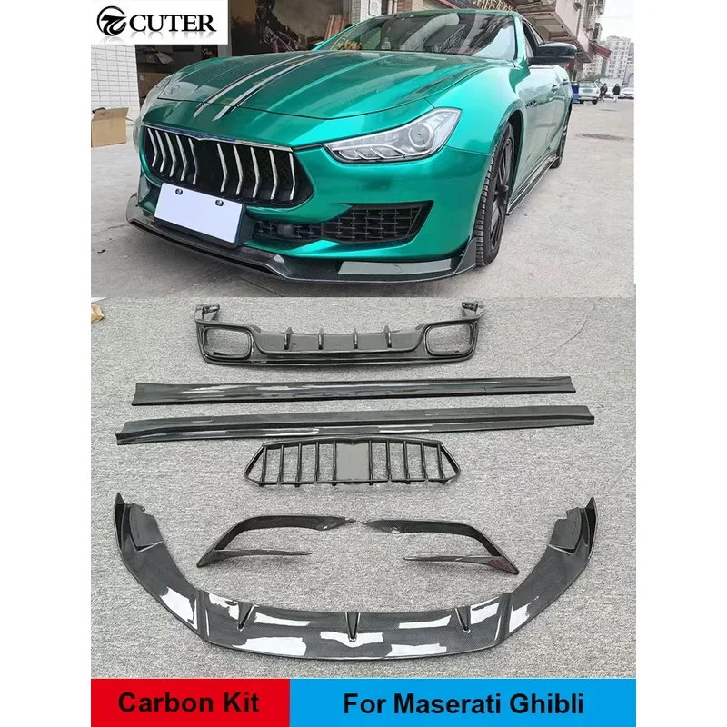 

Carbon Fiber Bumper Diffuser Side Skirts Spoiler Grills for Ghibli Sq4 Car Body Kit 18-23