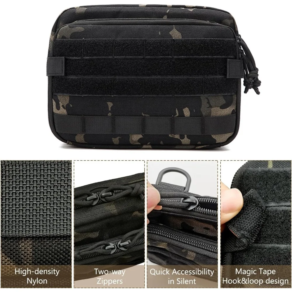 Imagem -05 - Anexo Molle Tático com Mapa Manga Modular Pouch Grande Capacidade Admin Double Layer Design Edc Utility