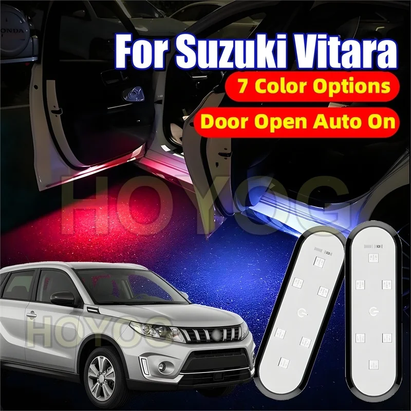 Fit for Suzuki Vitara 2015-2026 Wireless LED Car Door Welcome Lamp for Puddle Lighting powered by a USB Rechargeable Battery