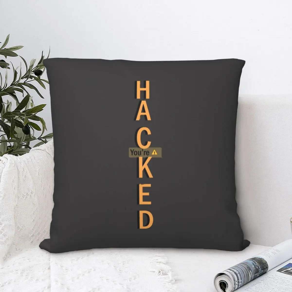 Квадратная наволочка You're Hacked, полиэстеровая наволочка, бархатная подушка на молнии, декоративная удобная декоративная подушка для дома, спальни