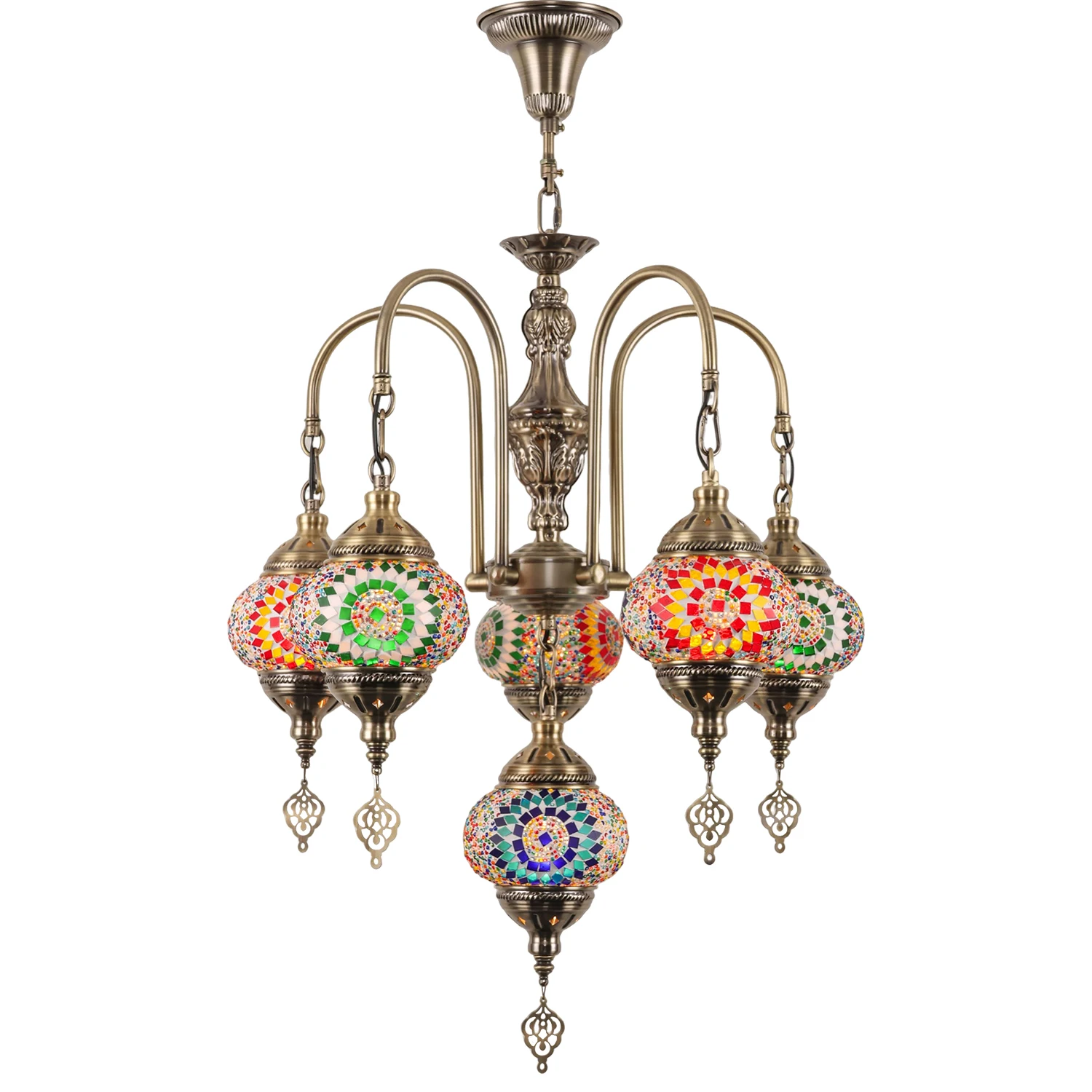 

Xinjiang specialty restaurant booth chandelier retro exotic cafe hotel homestay bar handmade glass chandelier