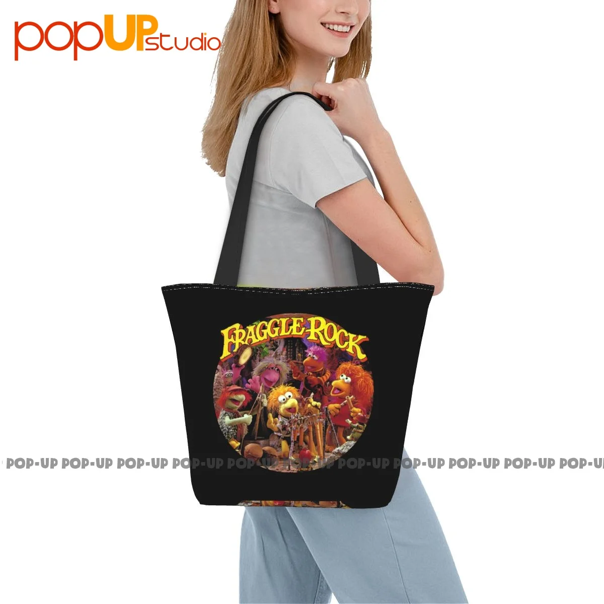 Fraggle Rock Cartoon Ladies Handbags All-Match Shopping Bag Shopper Purses