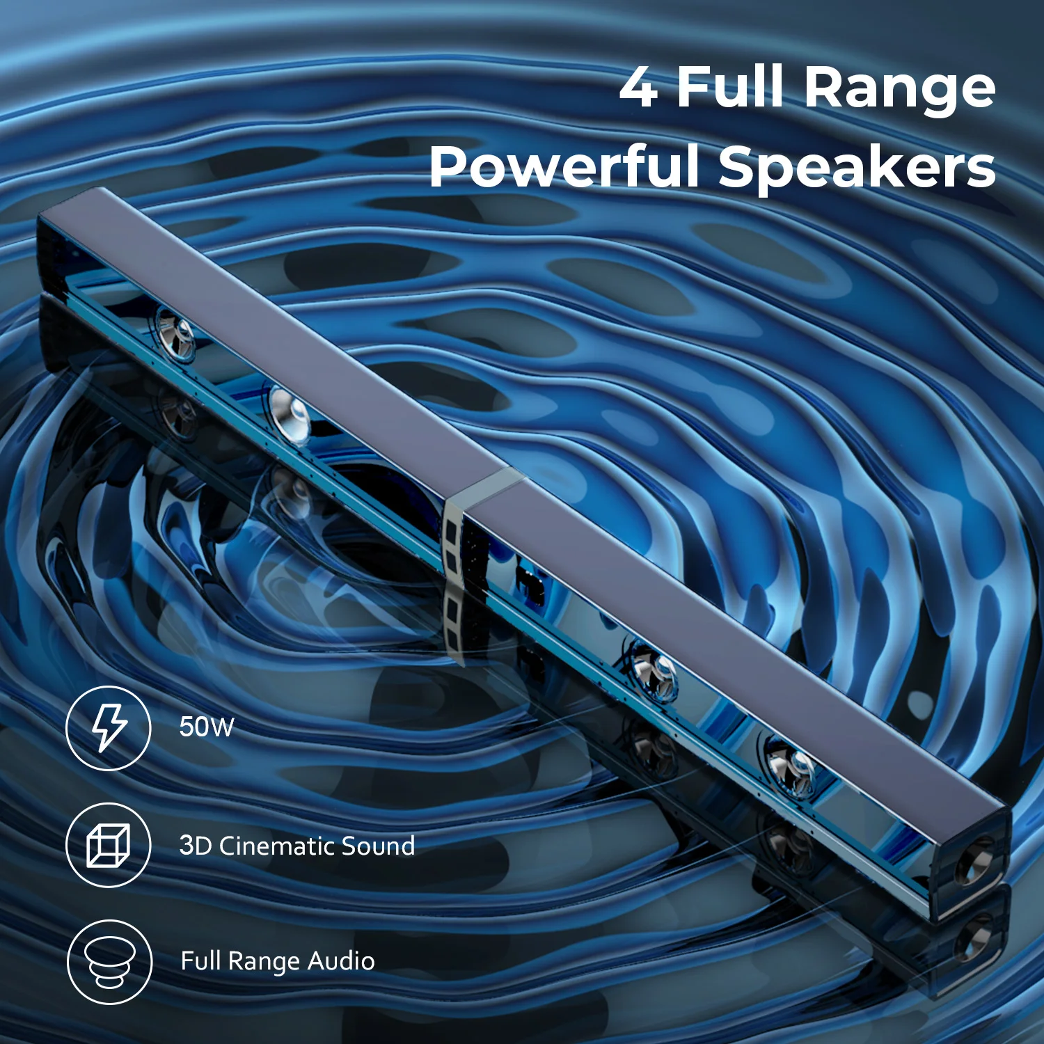 Sound Bars for TV Wireless/BTSoundbar for TV 80W TV Sound Bar with Remote Control ARC/Optical/AUX Connect