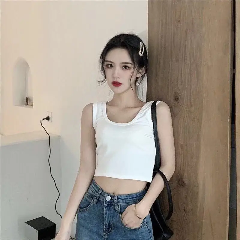 

Short Back Camisole, White Vest, Women'S New Tight Fitting Inner Top, Outer Bottom