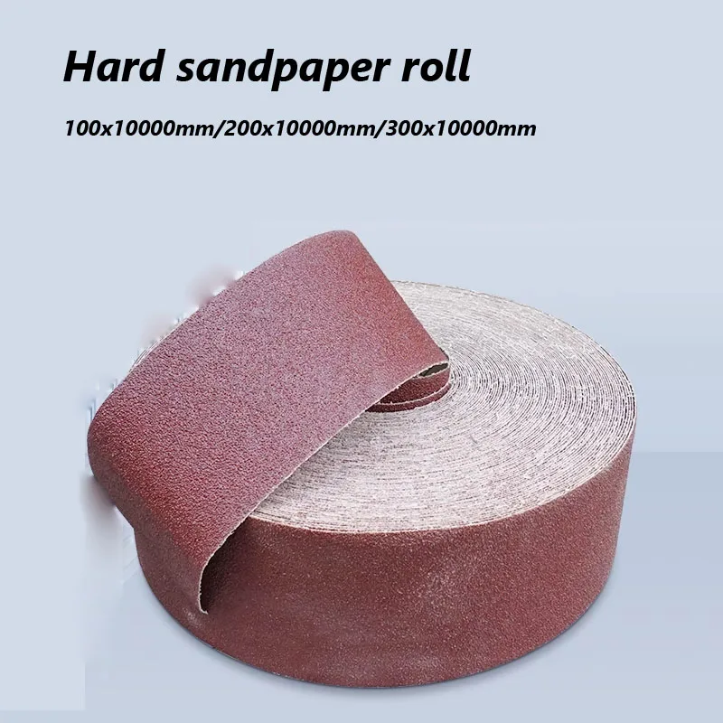 

1 шт. 100x10000 мм/300x10000 мм, жесткий абразивный тканевый ремень с ручной застежкой, твердый/мягкий рулон наждачной бумаги для деревообработки, наждачная бумага, зернистость # 40~400