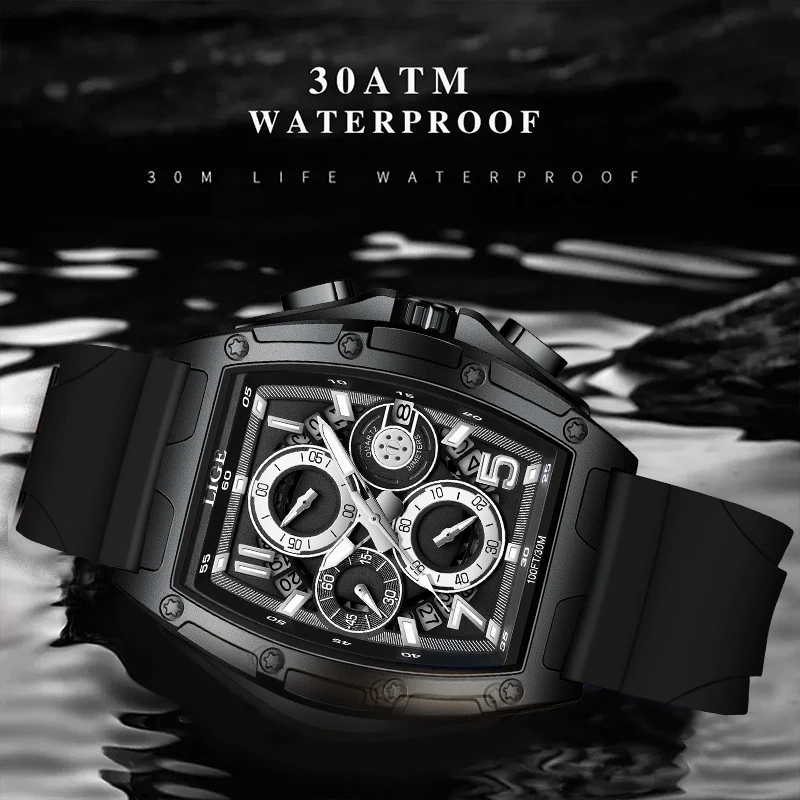 Reloj Hombre موضة رجال الأعمال الساعات العسكرية الرياضية كوارتز ساعات المعصم مقاوم للماء التقويم مضيئة كرونوغراف رجل ساعة