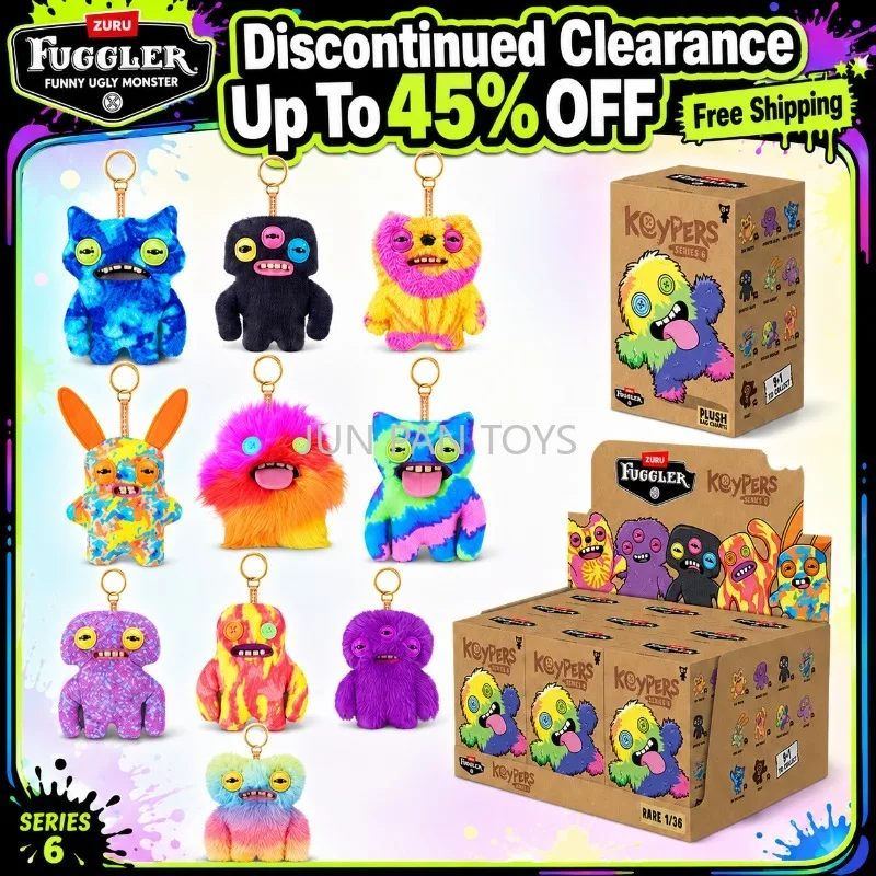 Original Fuggler Keychain Blind Box S6 Discontinued Clearance Sale Teeth Monster Plush Figure Collectible Kawayii Pendant Toys