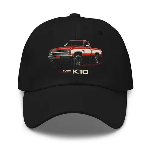 Boné Ajustável K10 Chevy Pickup 1986 – Chapéu Clássico para Entusiastas de Caminhonetes
