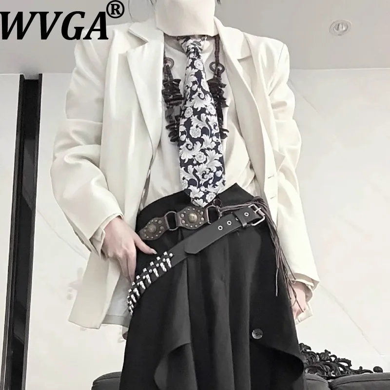 

WVGA Spring Autumn New Men Tide Yamamoto Style Turn-Down Collar Suit Jackets Niche Chic Casual Long Sleeve Blazer Ins Y2K W15583