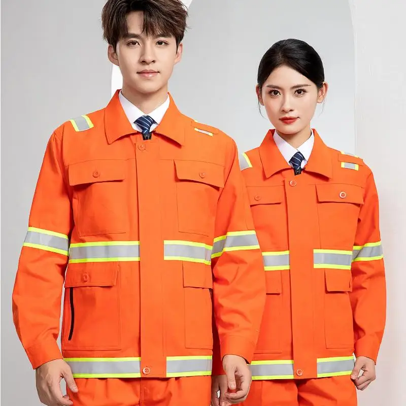 Men's Workshop Reflective Strip Workwear Suit Personalized Printed Logo Road Construction Maintenance Worker Safety Uniform