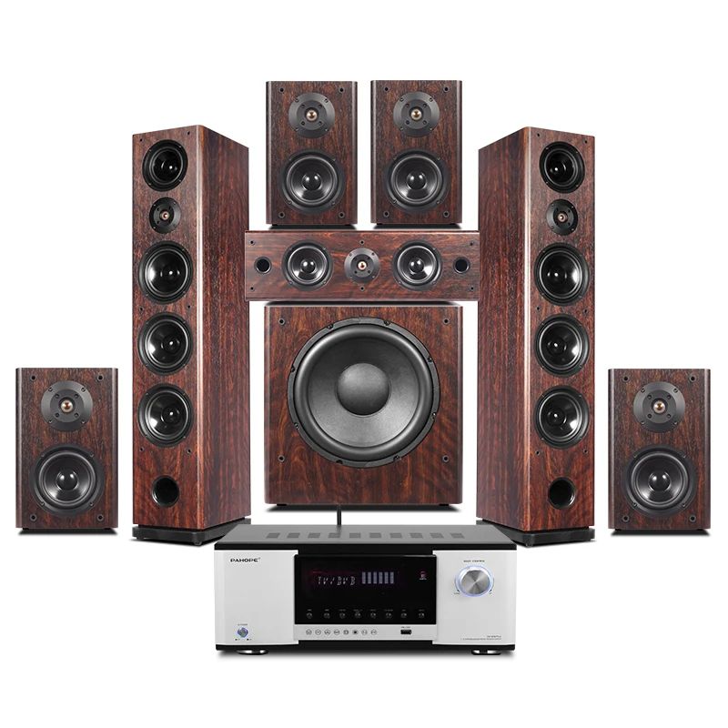 7.1 Wooden floor-standing Home Theater System Surround Sound Home Theatre System with Digital Amplifier Supporting 3D/8K