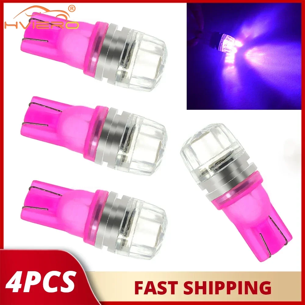 

4pcs T10 Domes Led 194 W5W Blue Pink Car Auto Wedge Lamps Backup Turn Signal Light Side Marker Parking Tail DC 12V Warning Bulb
