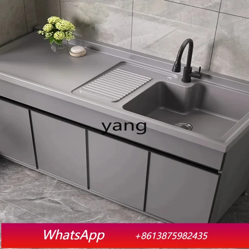 LH   Alumimum Balcony Washing Machine Cabinet Combination Partner Pool Tank Integrated with Washboard