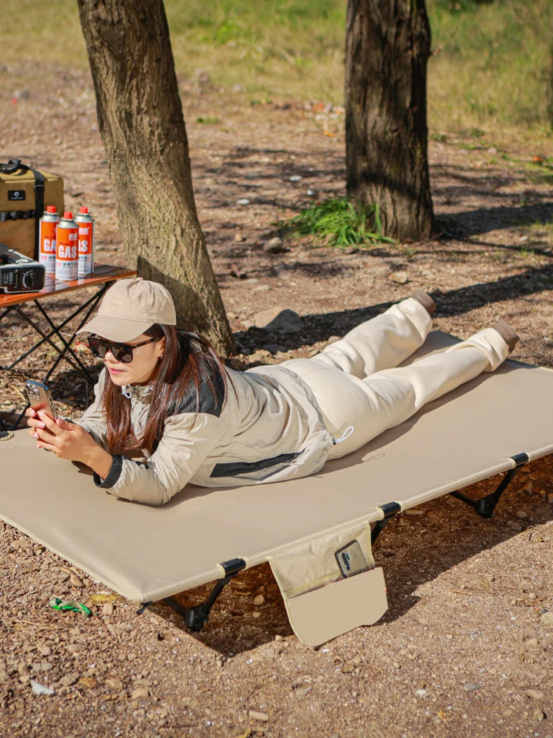 Lohascamping Camping cot 90cm widen Ultralight Portable High-low dual-purpose folding Bed Backpacking Travel hiking Sleeping Cot image 5