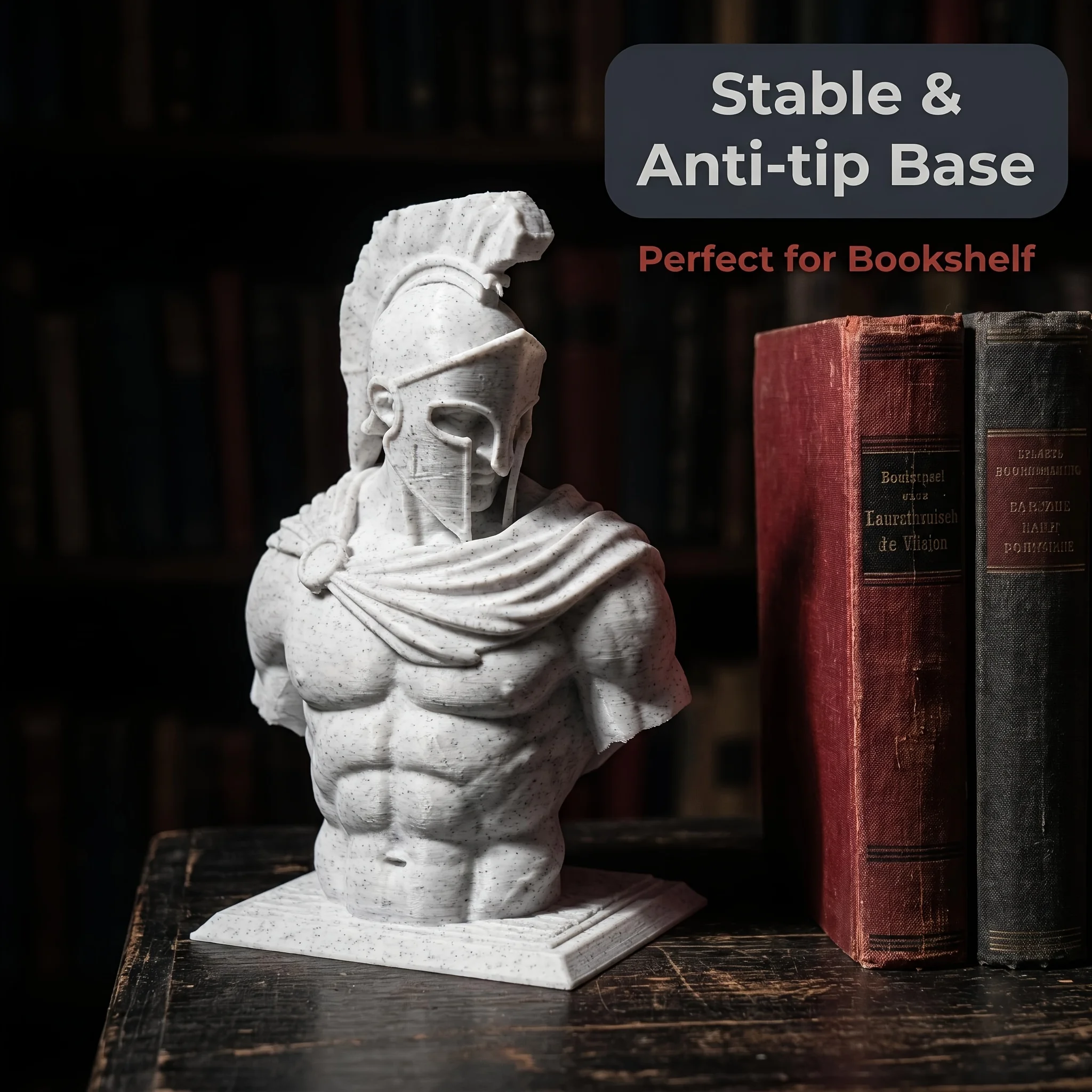 Mini Spartan Warrior Bust Statue 3D Print Greek Hoplite Soldier Figurine Ancient Rome SculptureBookshelf Desktop Ornament Decor