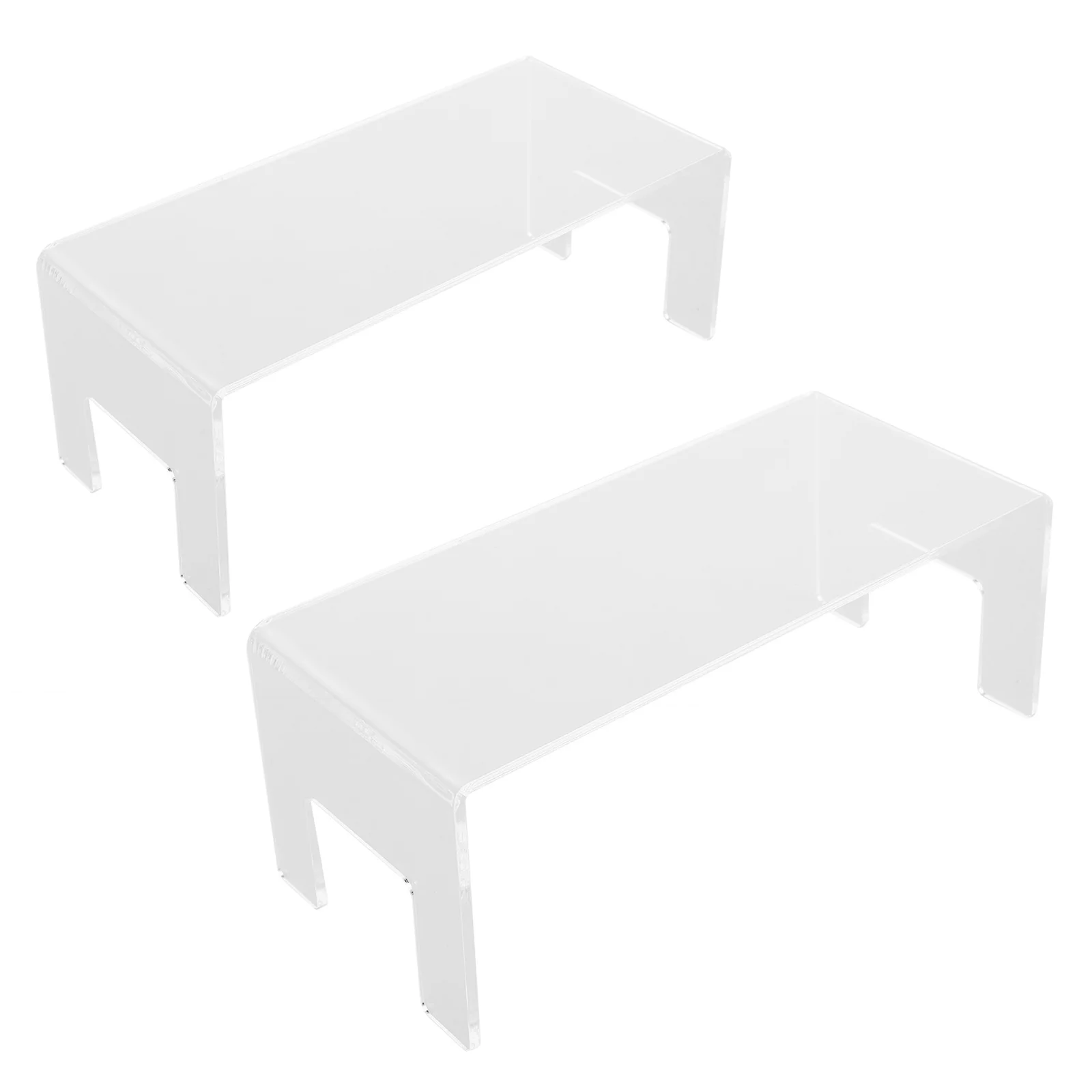 

2pcs Riser Clear Acrylic U-Shaped Tabletop Stand For Cakes Miniatures 17.5Cmx8Cmx7Cm Shelf Display Stands Decorative Display