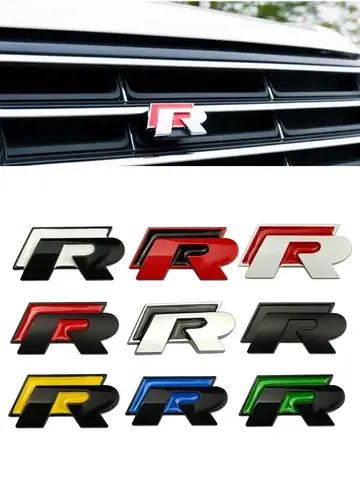 for Volkswagen VW Metal Car Grille Emblem Rear Trunk Badge Stickers R Rline Polo Golf Jetta Beetle CC Bora Tiguan Touran Passat