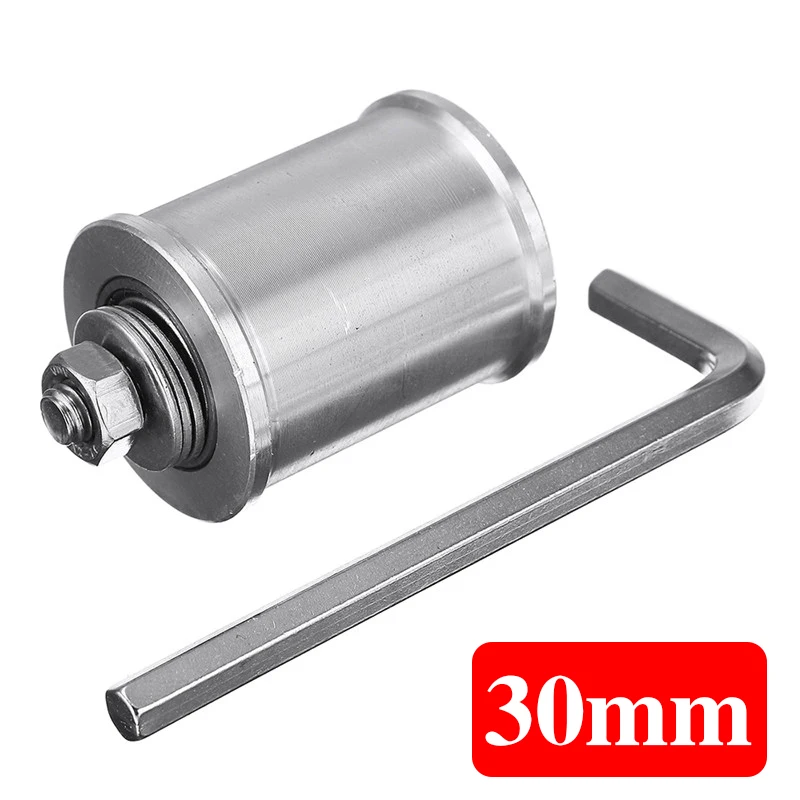 30/50mm Double Bearing Driving Wheel Belt Sander Conveyor Guide Wheel With 8mm Shaft Rod / Wrench DIY Hand Tool