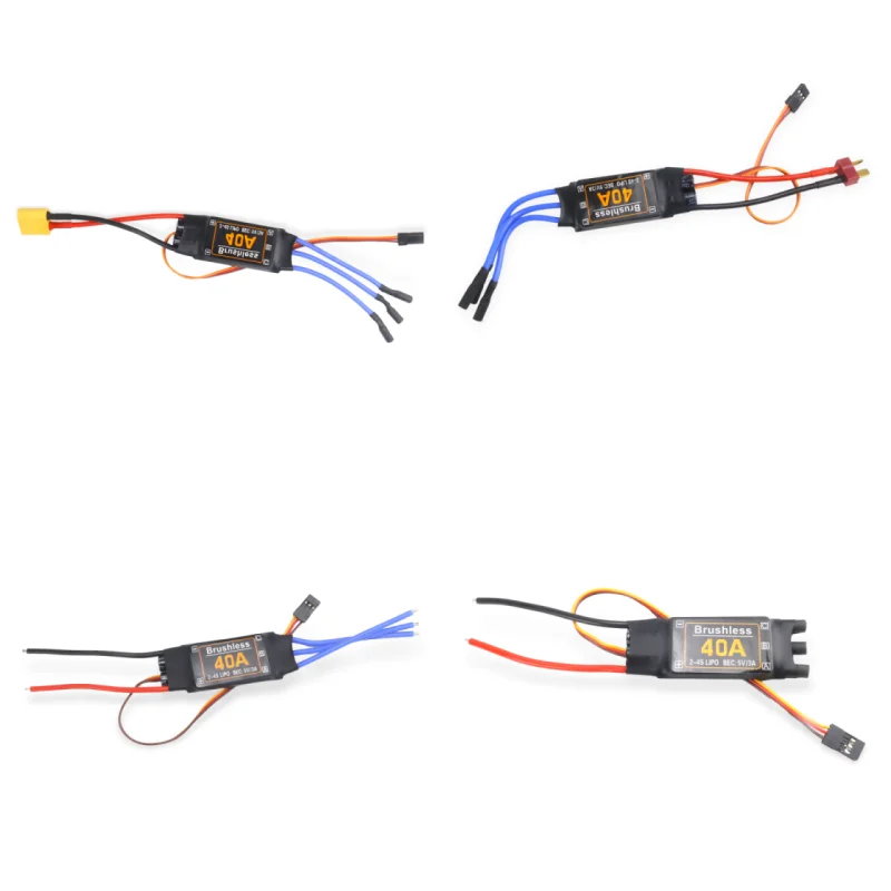

Genuine Product 2pcs40A Brushless ESC 2-4S Electronic Speed Controller with 5V 3A UBEC for RC FPV Quadcopter Airplane Helicopter