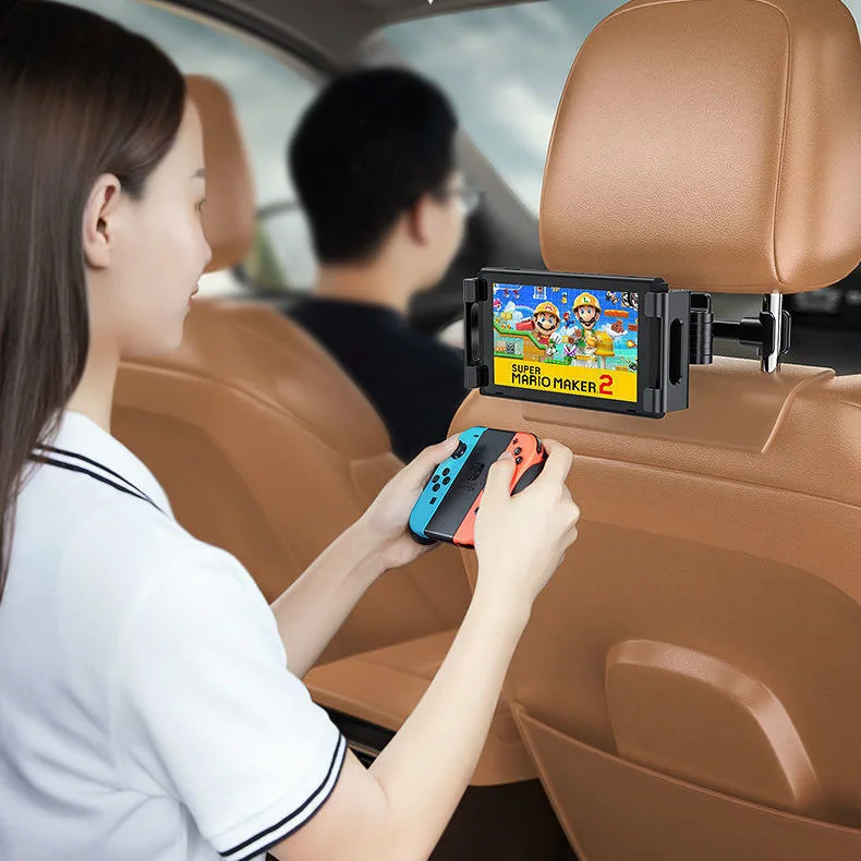 Einziehbarer Handy- und Tablet-Halter für die Rückseite der Kopfstütze im Auto, drehbare Halterung für die Rückseite des Sitzes, geeignet für Handys und Tablets mit einer Bildschirmgröße von 5 bis 13 Zoll. – Detail 3