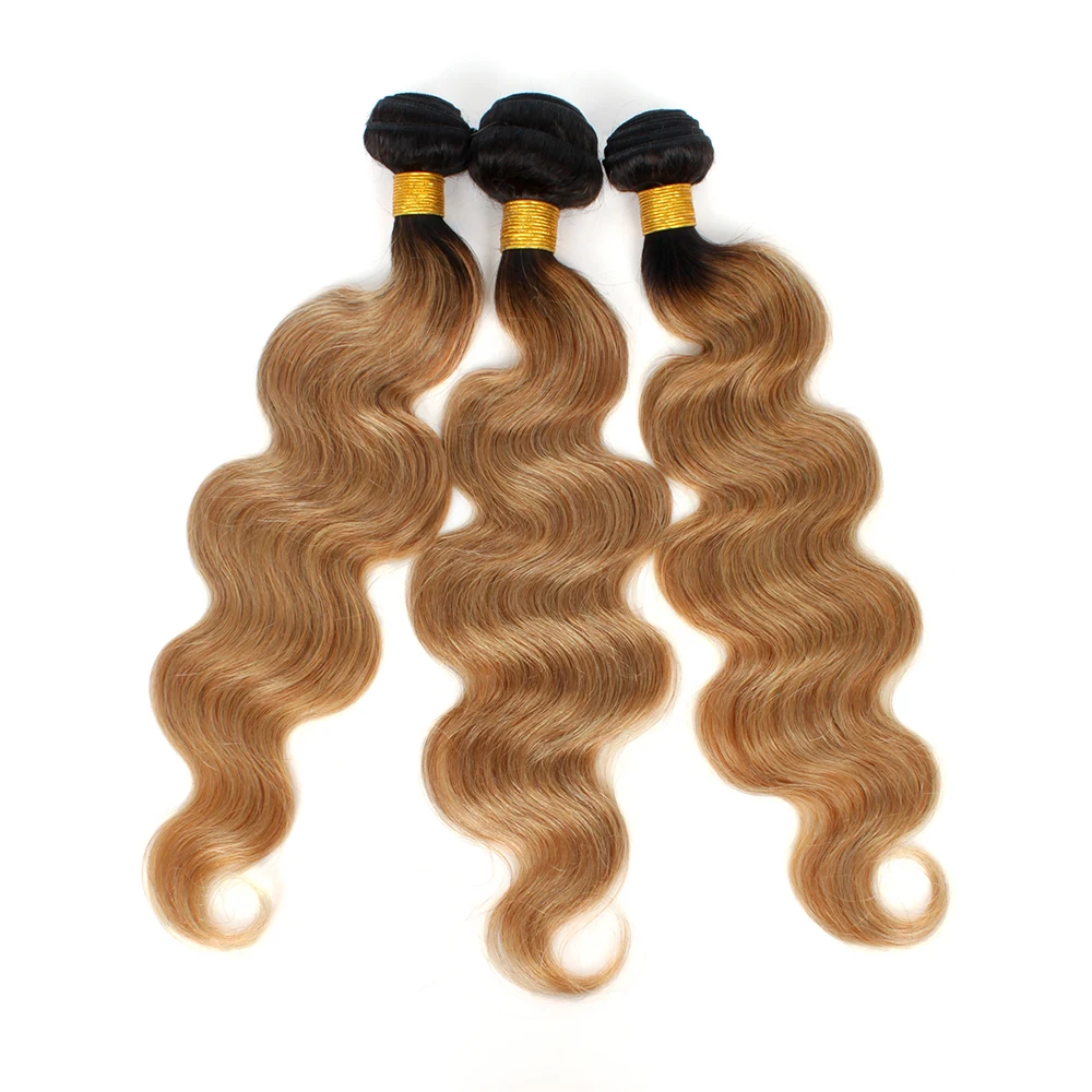 Onda do corpo Pacotes de cabelo humano, Ash Blonde Cabelo brasileiro, Weave Bundles, extensões de cabelo Remy, 8-30 em, 1 PC, 3 PCs, 4 PCs