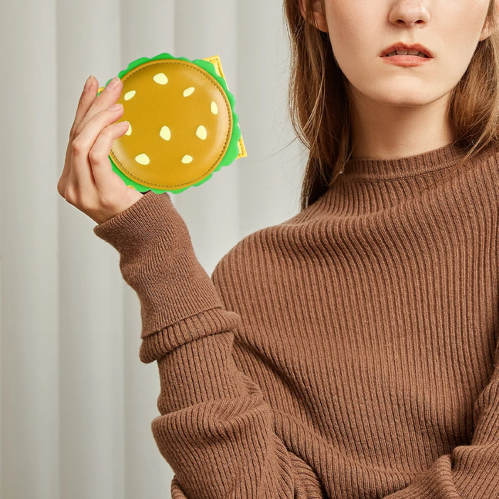 Burger Shaped Credit Card Holder RFID Blocking Bifold Wallet PU Leather Coin Purse for Women Girls