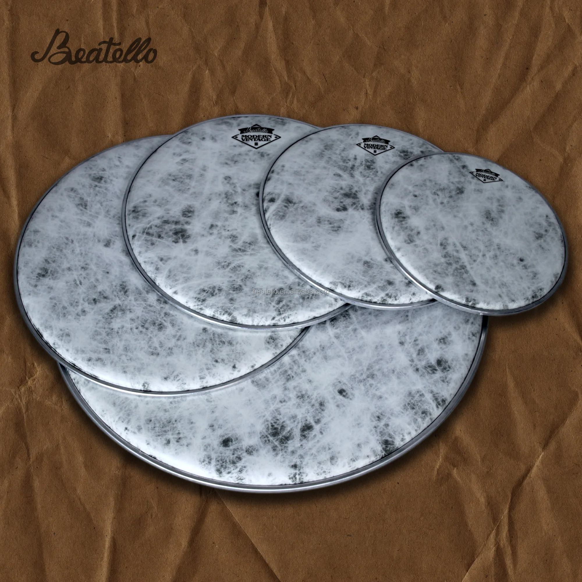 Snare Drum Heads 10/12/14/16/22 Inch Silver Bass Drum Head 5 Pcs/Set Animal Print Skin Drum Head Skin Pack