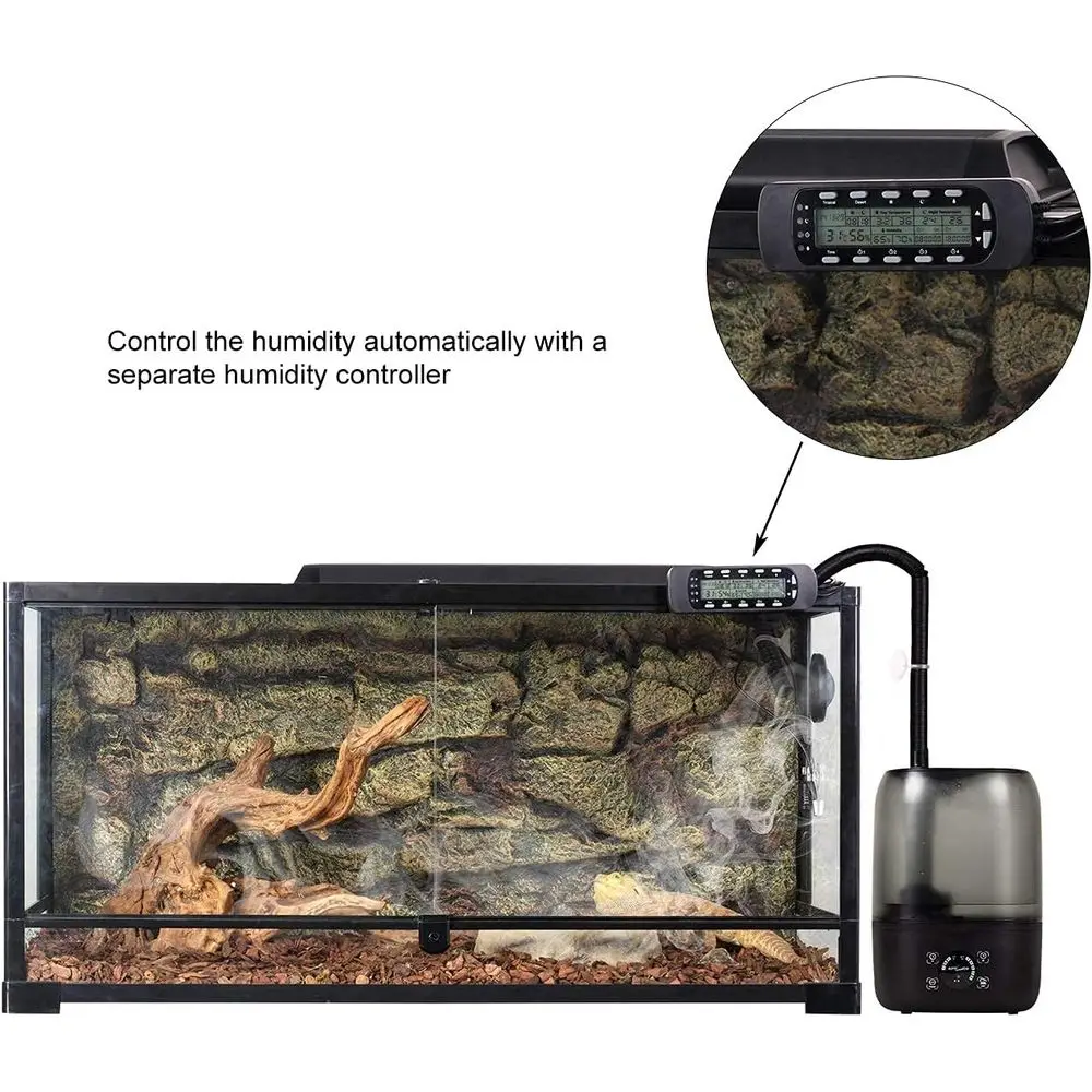 Umidificatore Digitale 4L per Rettili e Anfibi, con Timer e Controllo Touch Intelligente, Regolabile per Terrari e Vasche