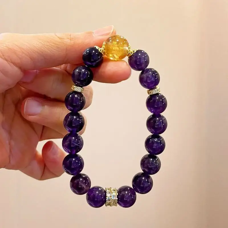 10m high-quality custom-designed bracelet featuring natural amethyst and citrine