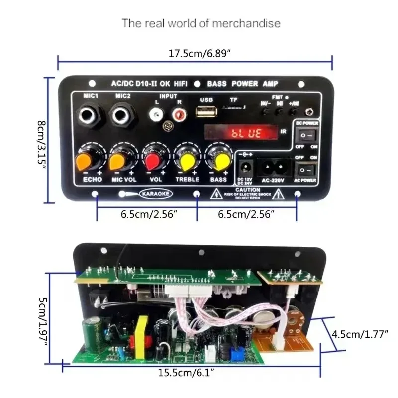 Woopker D10 II BT Audio Amplifier Board with LED Screen 30 120W for 4 Ohm Speaker Home Car Power Amplifier Module