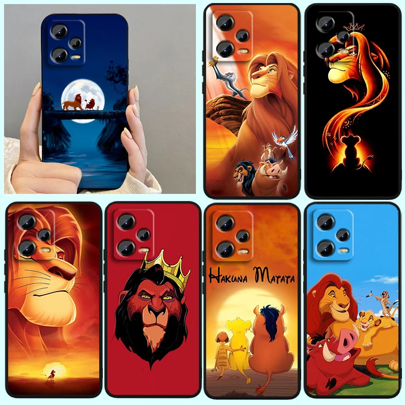 

Simba The King Lion Animal For Xiaomi Redmi Note 13 12R 12 12S Turbo 11 11T 11S 10 10S Pro Plus 5G Black Cover Phone Case