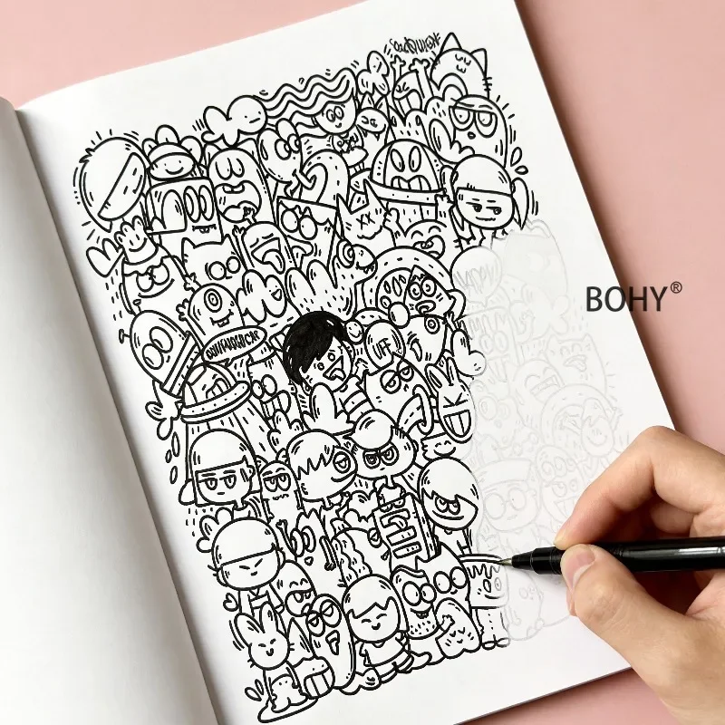 1 Intensive Adult Decompression and Meditation Coloring Album, 30 Page Large Sized, Art Novices To Practice Lines, Good Gifts