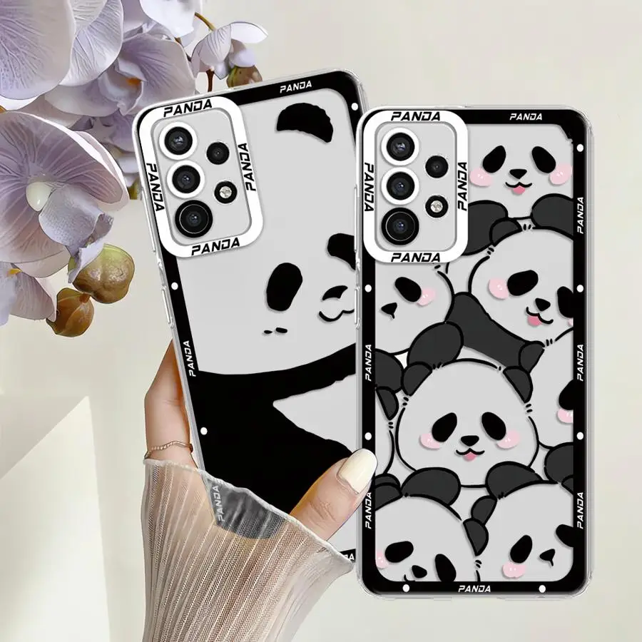 Panda Clear Soft Case for Samsung Galaxy A72 A52 A32 A22 A23 A12 A21s A51 A71 4G A50 A31 Transparent Phone Cover