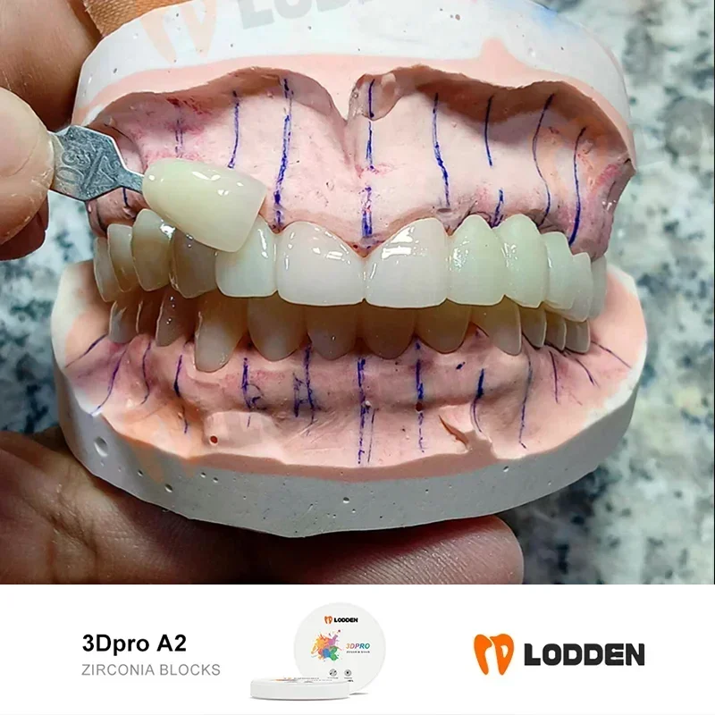 LODDEN Dentallabormaterial 3D Pro Zirkonoxid-Mehrschichtblock 98 mm Transparenz 43–49 % Stärke 800–1200 MPa CAD CAM Zirkonoxidscheibe