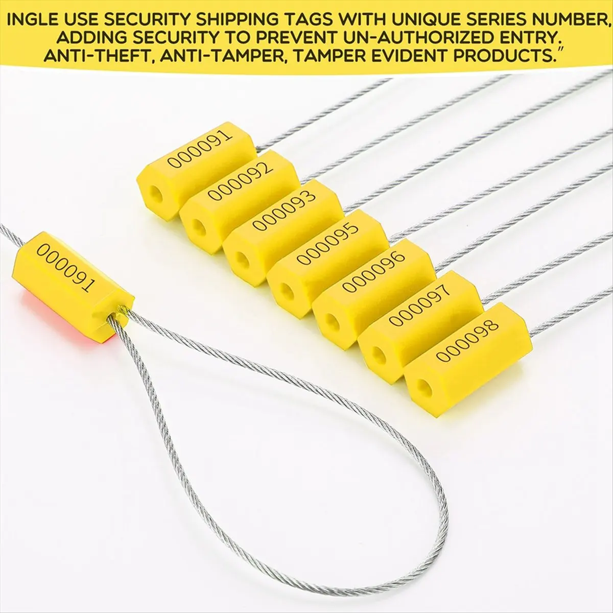 

ABNQ 120 Steel Cable Seals Metal Security Seal Numbered Metal Truck Trailer Seals Security Tags Tamper Evident Tags,Yellow