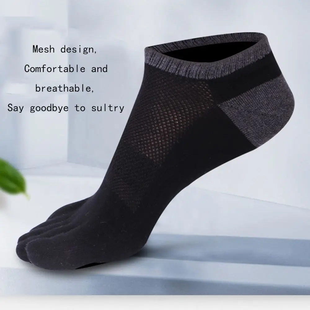 

Summer Men Cotton Invisible Toe Socks Anti-slip Men's Socks Five Toe Socks Five-Finger Socks Mesh Socks