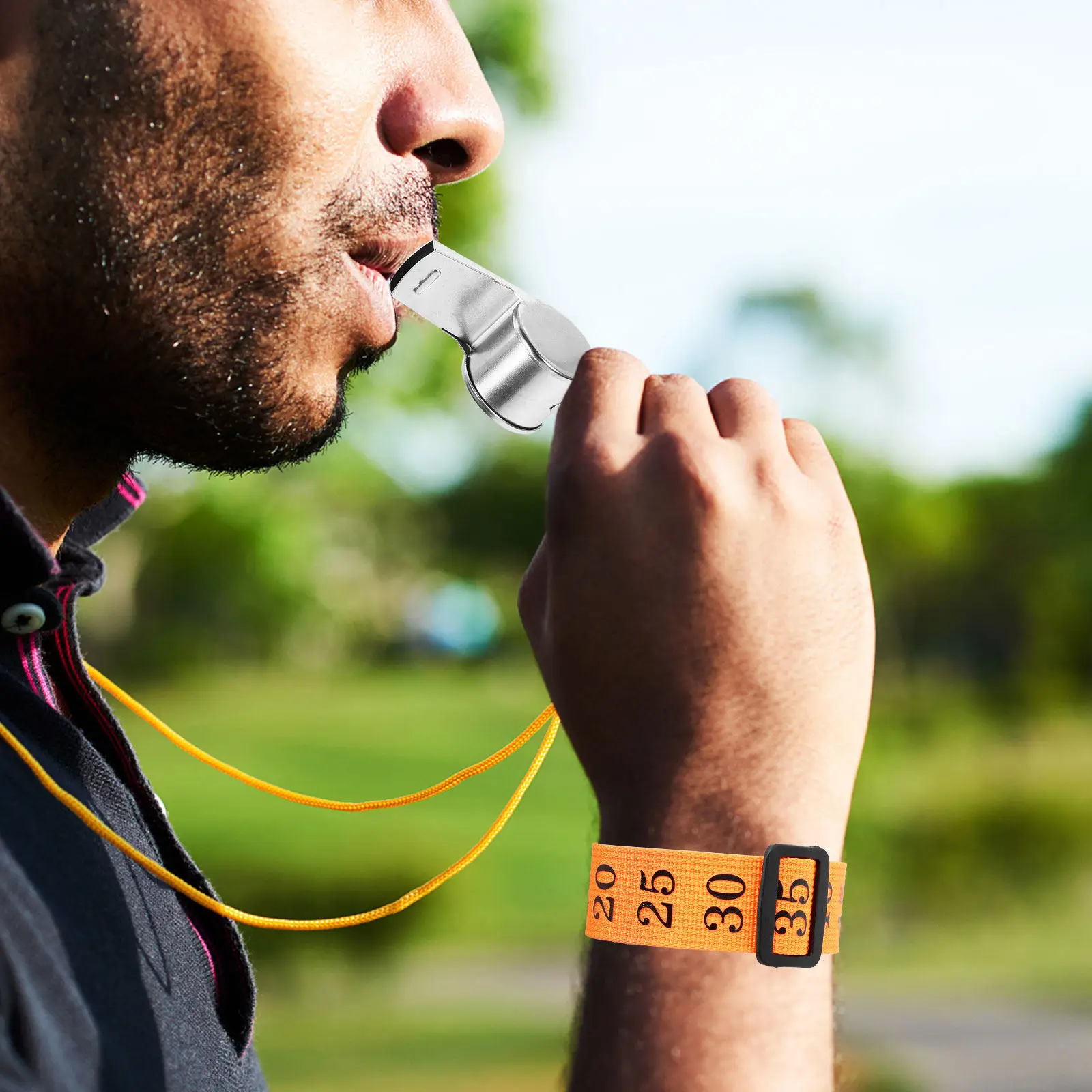 

6pcs Referee Chain Clip Heavy Duty Nylon Football Officiating Gear Yard Line Marker Adjustable Chain Crew Tools Day Orange