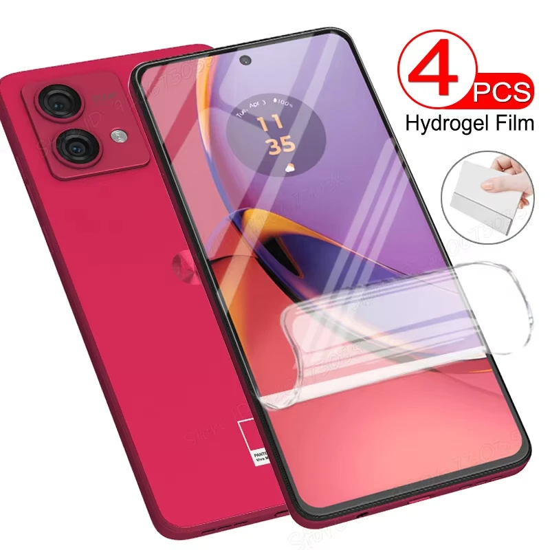 1-4Pcs Full Cover Hydrogel Film For Moto Z4 Edge S 20 S30 20Lite Screen Protector Moto One Action Hyper Macro Vision Soft Film