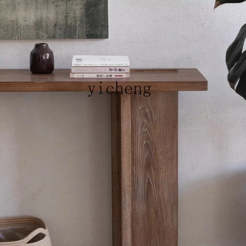 Solid Wood Entrance Table Screen Retro Style Solid Wood Entrance TableX31