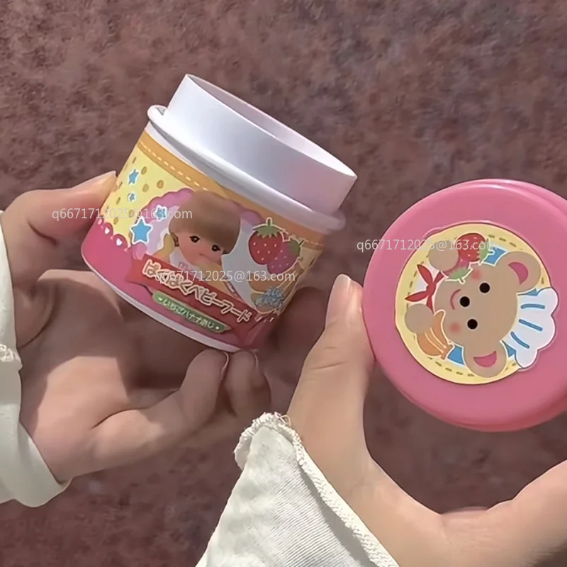 New Food Pudding Feeding Toy Desktop Ornament Cute Pink Jelly Strawberry Pudding Set Ornaments Models For Kids Girls