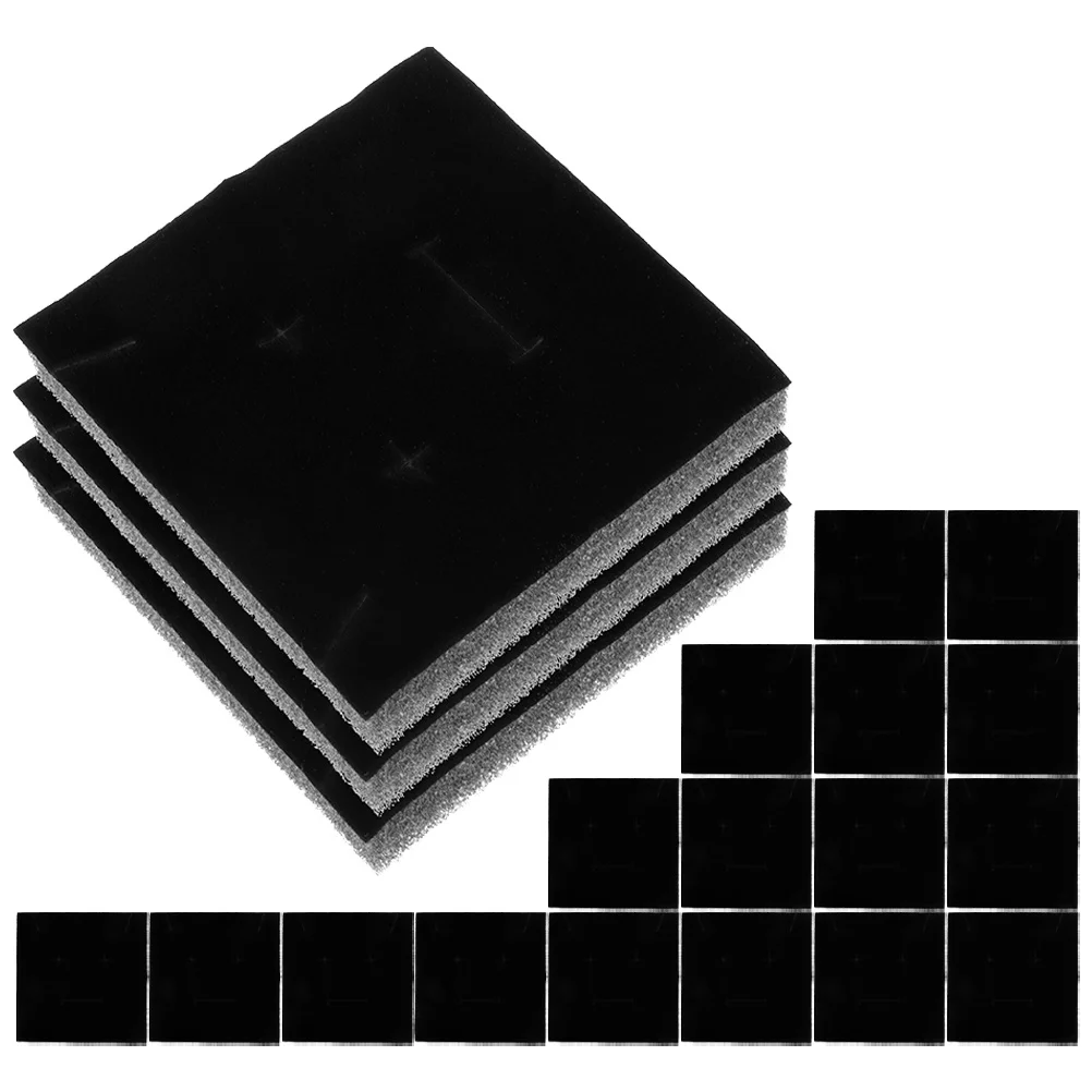

30 Pcs Jewelry Gift Box Trays Square Display Insert Jewerly Sponge Pad Ear Stud Holder Mat