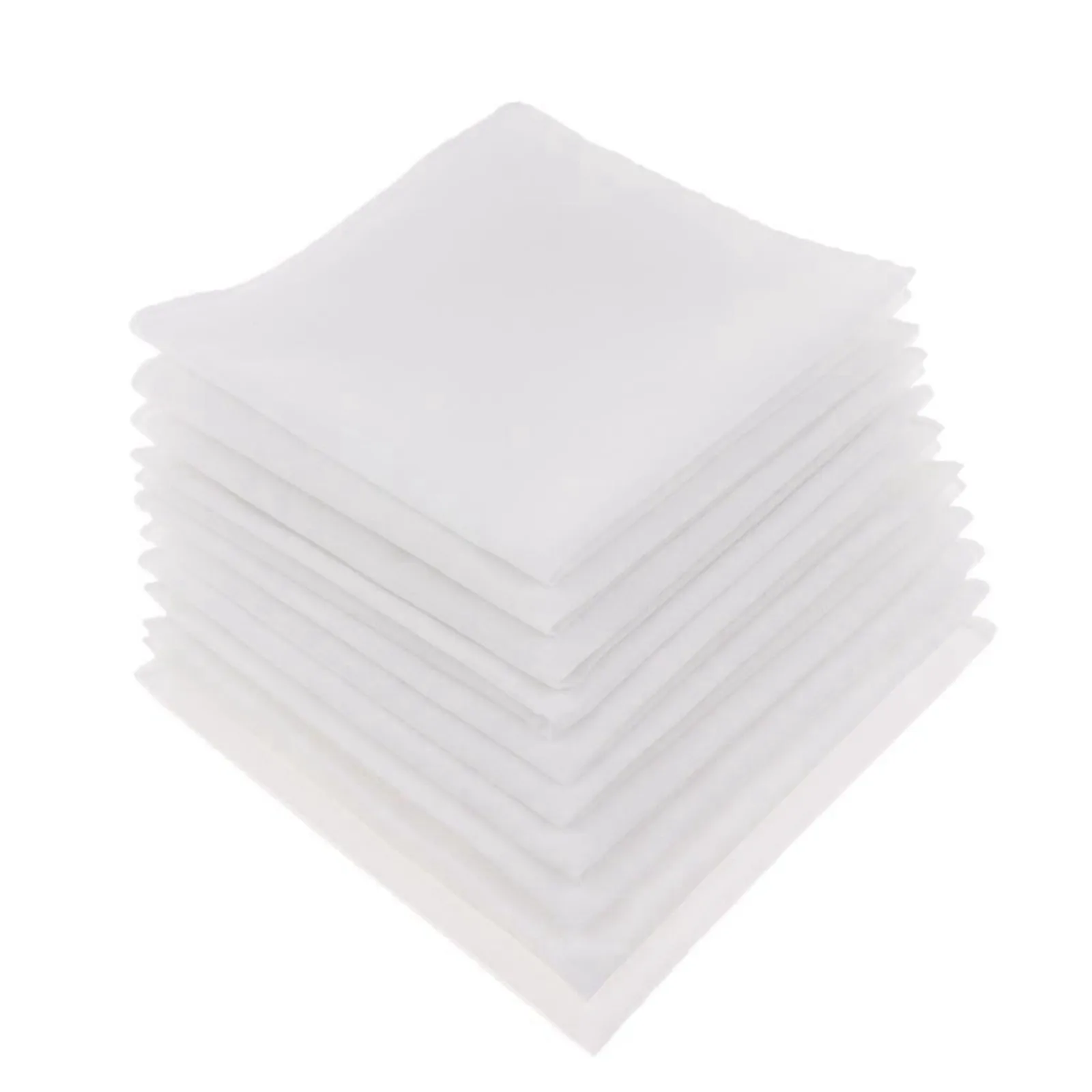 10pcs White Blank Handkerchiefs Cotton Square Soft & Washable Gentle Hanky Children's Graffiti Blank Handkerchief 30x30cm
