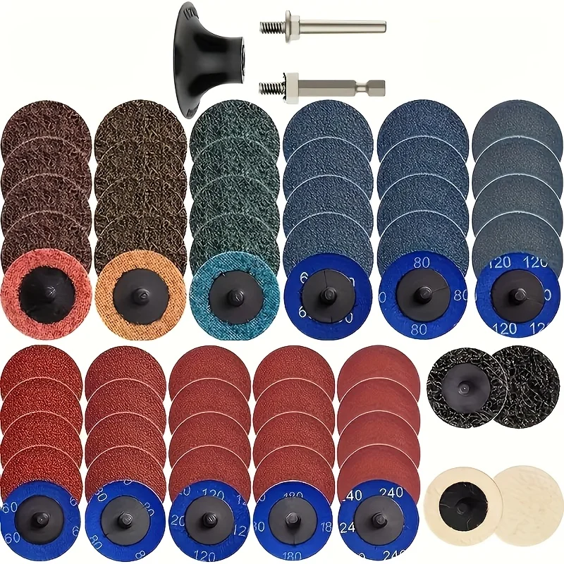 

For Mold Grinder Polishing 60Pcs 2 Inch Quick Change Nylon Sanding Disc Set Zirconia Alumina Abrasive Discs with 1/4 Inch Holder