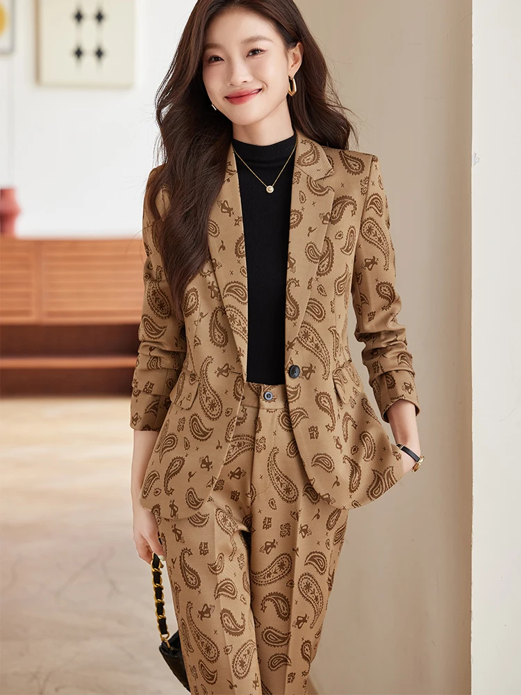 Tailleur pantalone da donna Abbigliamento da lavoro da lavoro femminile da donna Set da 2 pezzi Giacca e pantaloni blazer formale beige kaki blu nero